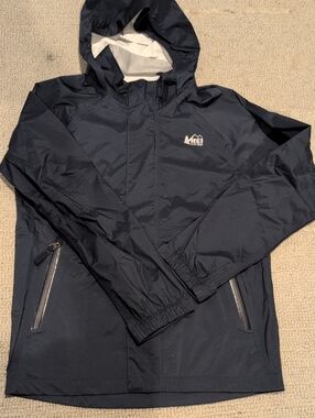 Kids's REI Navy Hooded Windbreaker Jacket